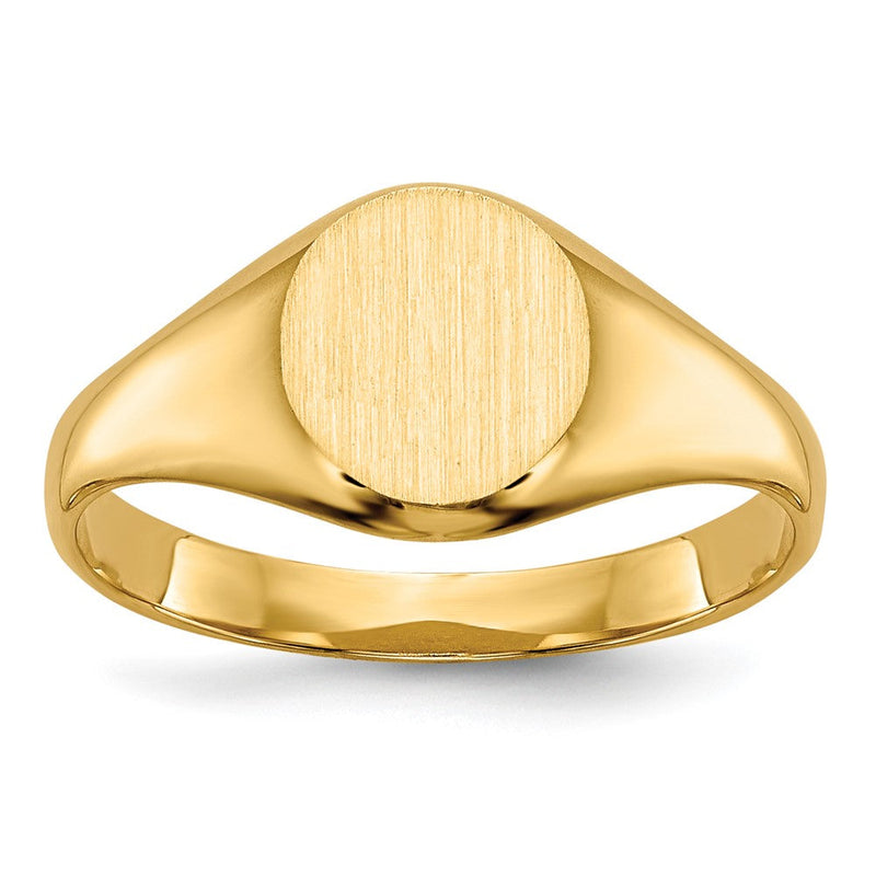 10K Gelbgold Childs Geschlossen Rückseite Siegel Ring