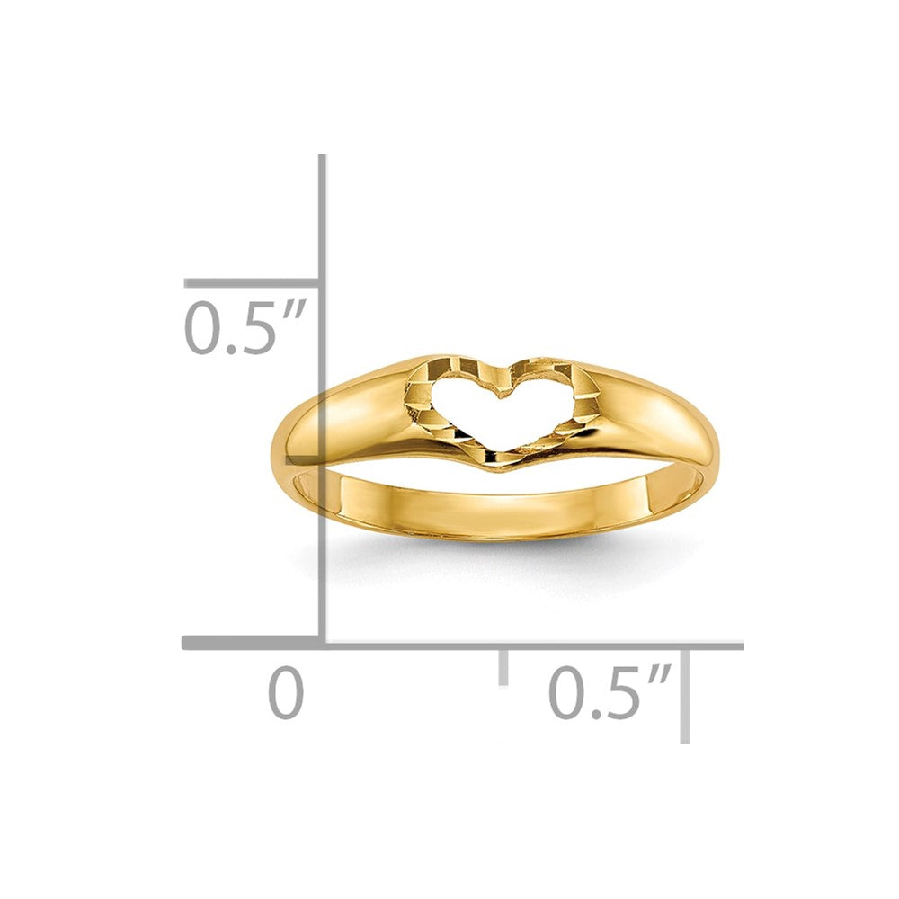 10K Gelbgold Kinder Herz Ring