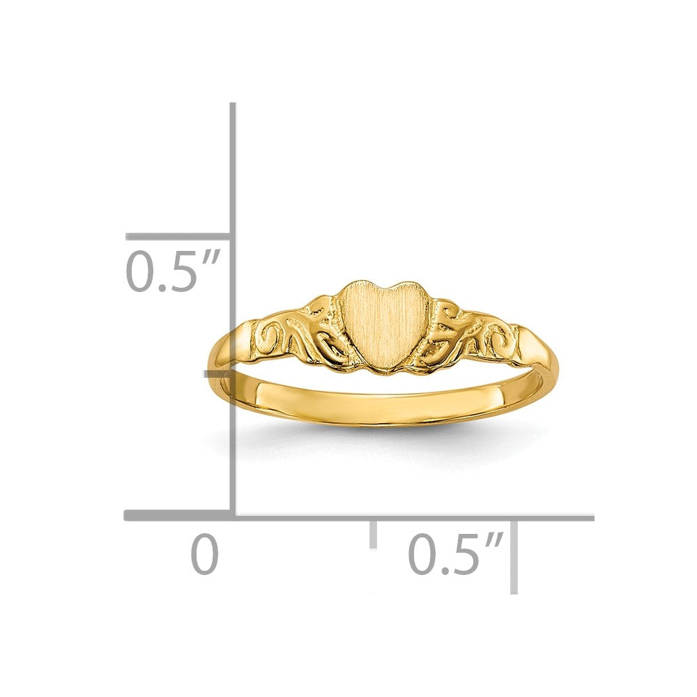 10K Gelbgold Childs Herz Ring