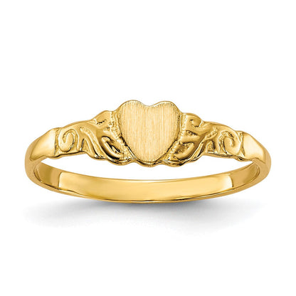 10K Gelbgold Childs Herz Ring
