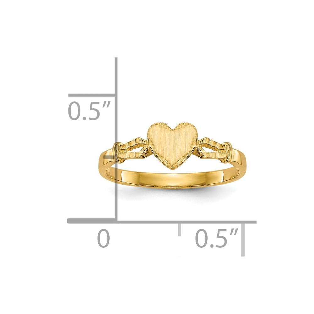 10K Gelbgold Kinder Herz Ring