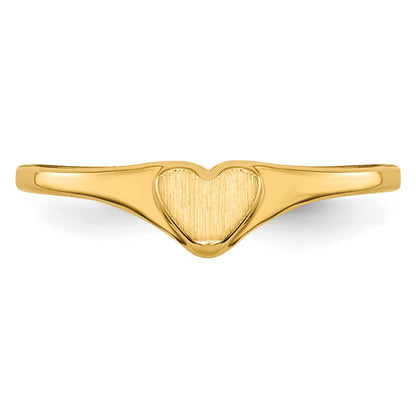 10K-Gelbgold-Herzring für Kinder