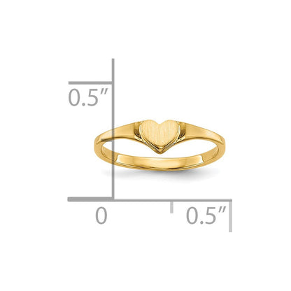 10K-Gelbgold-Herzring für Kinder