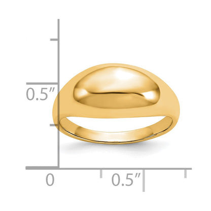 10K Gelbgold 10K Poliert Kuppel Ring