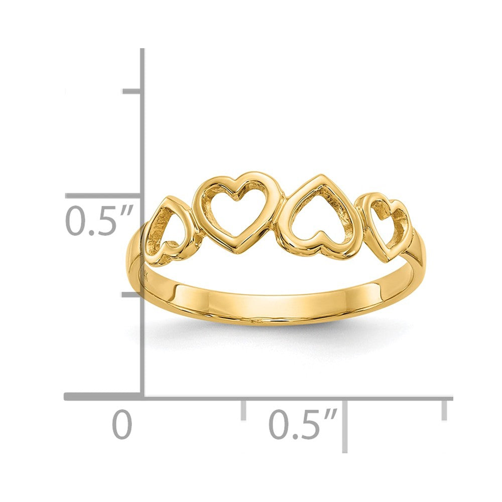 10K Gelbgold 10K Herz Ring