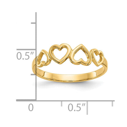 10K Gelbgold 10K Herz Ring
