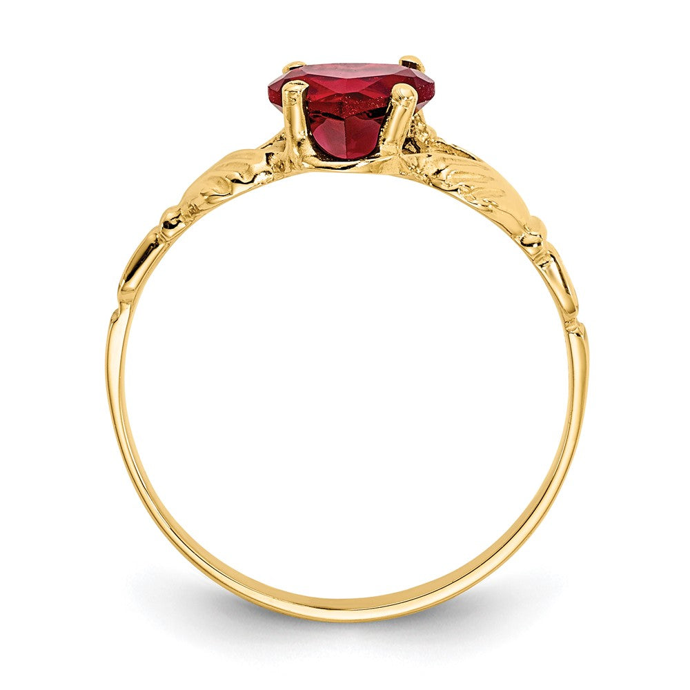 10K Gelbgold January Geburtsstein Claddagh Ring