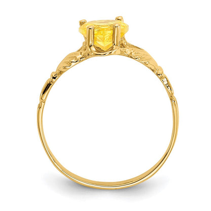 10K Gelbgold November Geburtsstein Claddagh Ring