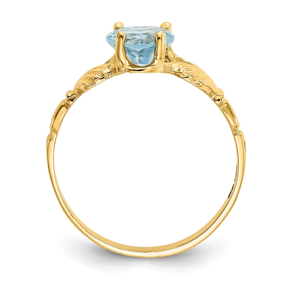 10K Gelbgold December Geburtsstein Claddagh Ring
