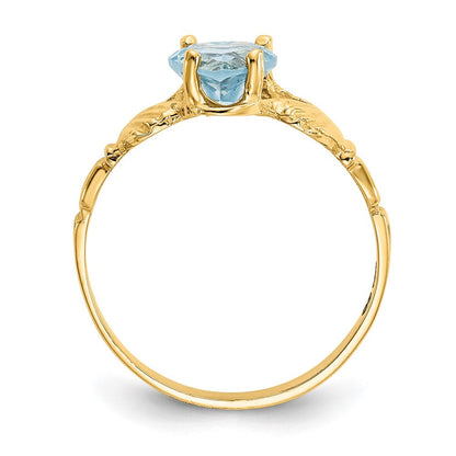 10K Gelbgold December Geburtsstein Claddagh Ring
