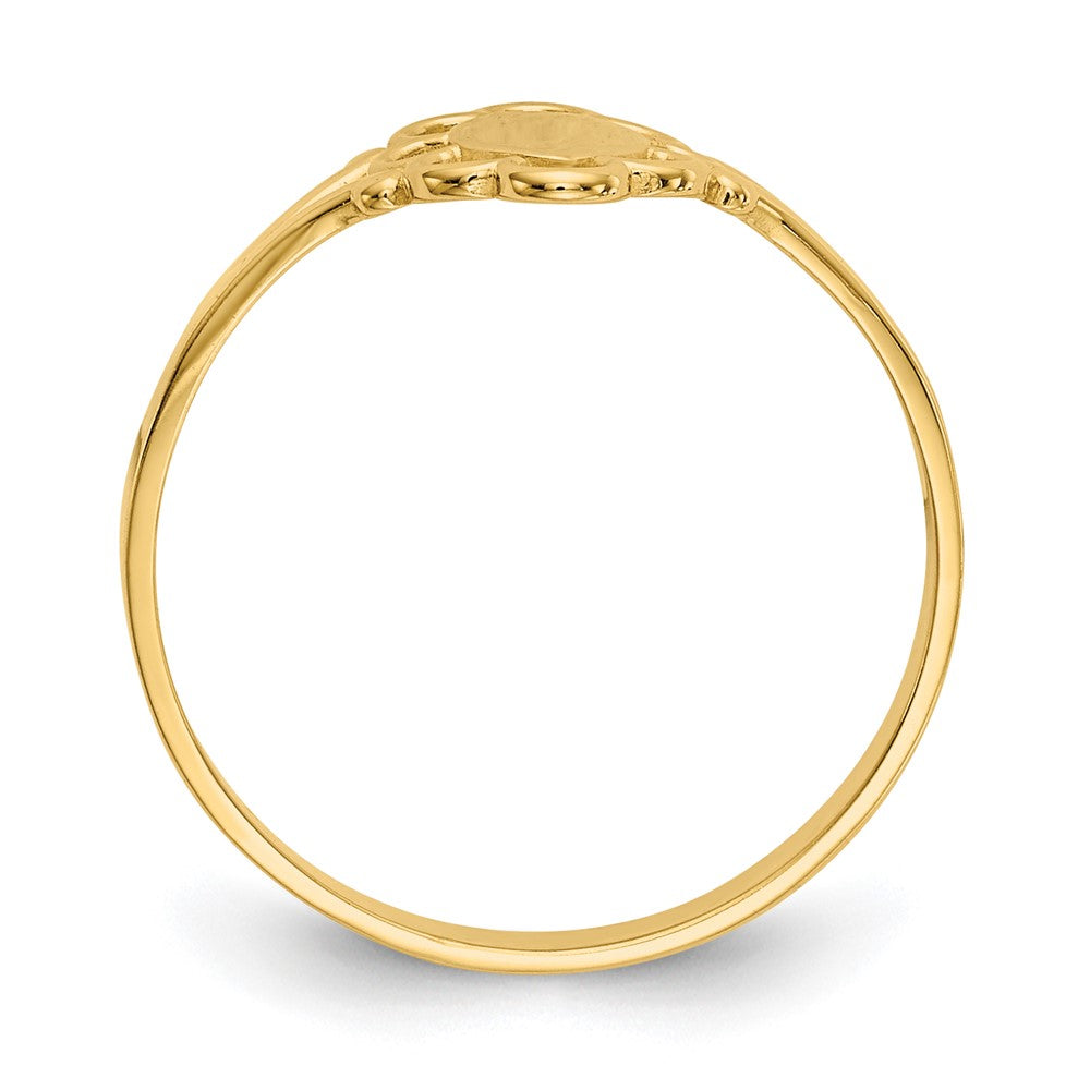 10K Gelbgold 10K Filigran Oval Poliert Mittig Kind Siegel Ring