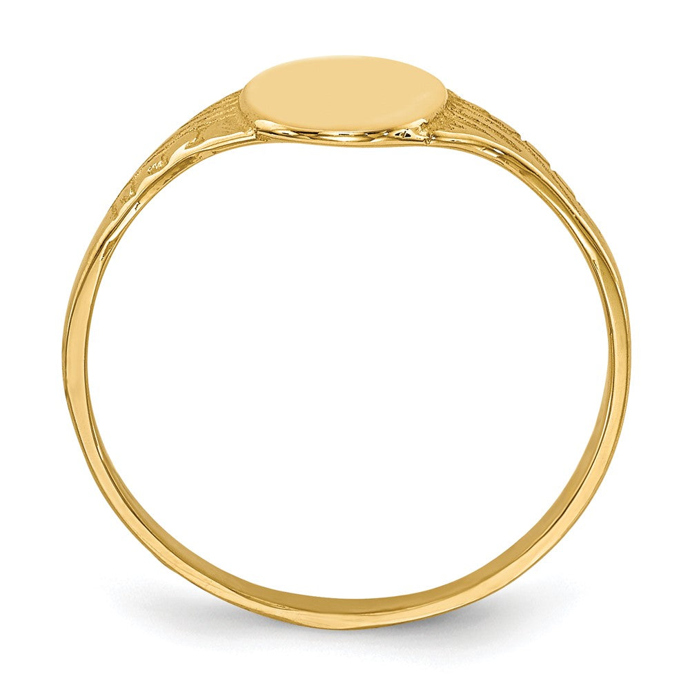 10K Gelbgold 10K Oval Poliert Kind Siegel Ring