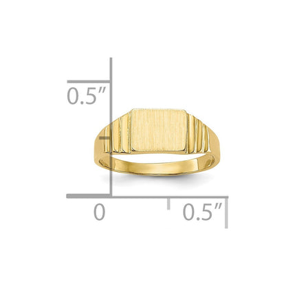 10K Gelbgold 10K Satiniert Rectangular Kind Siegel Ring