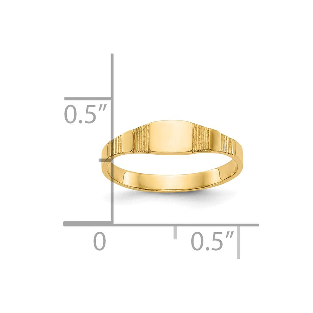 10K Gelbgold 10K Poliert Quadratisch Baby Siegel Ring