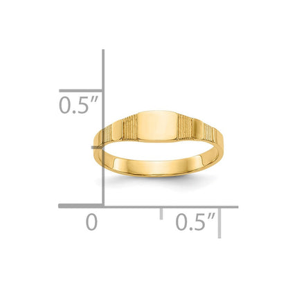 10K Gelbgold 10K Poliert Quadratisch Baby Siegel Ring