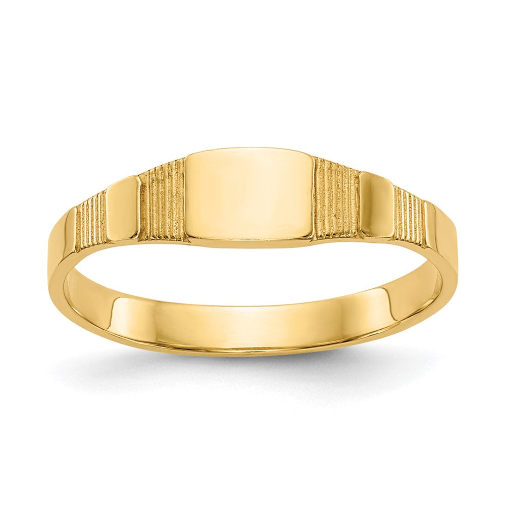 10K Gelbgold 10K Poliert Quadratisch Baby Siegel Ring