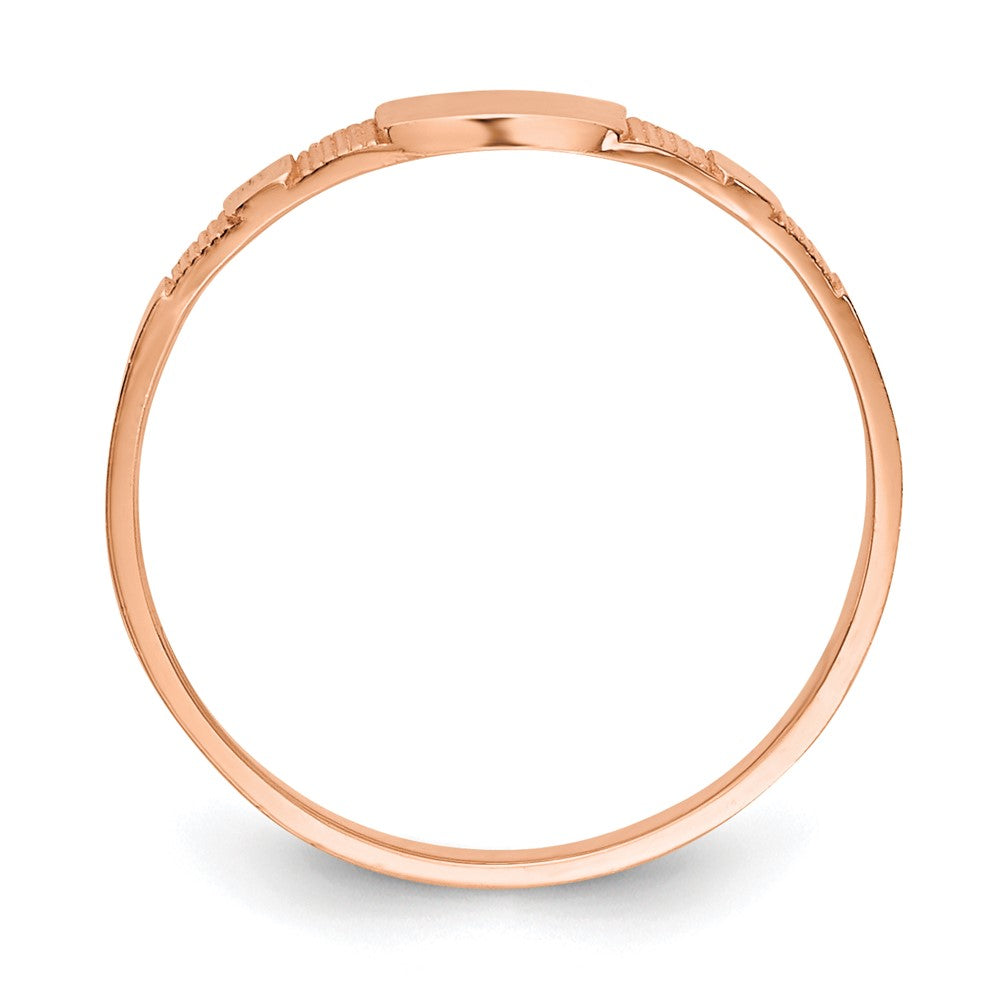 10K Roségold 10K Poliert Quadratisch Baby Siegel Ring