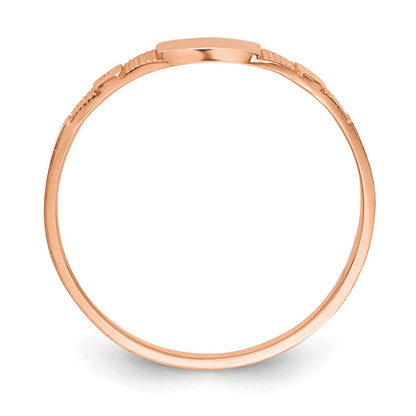 10K Roségold 10K Poliert Quadratisch Baby Siegel Ring