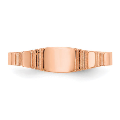10K Roségold 10K Poliert Quadratisch Baby Siegel Ring