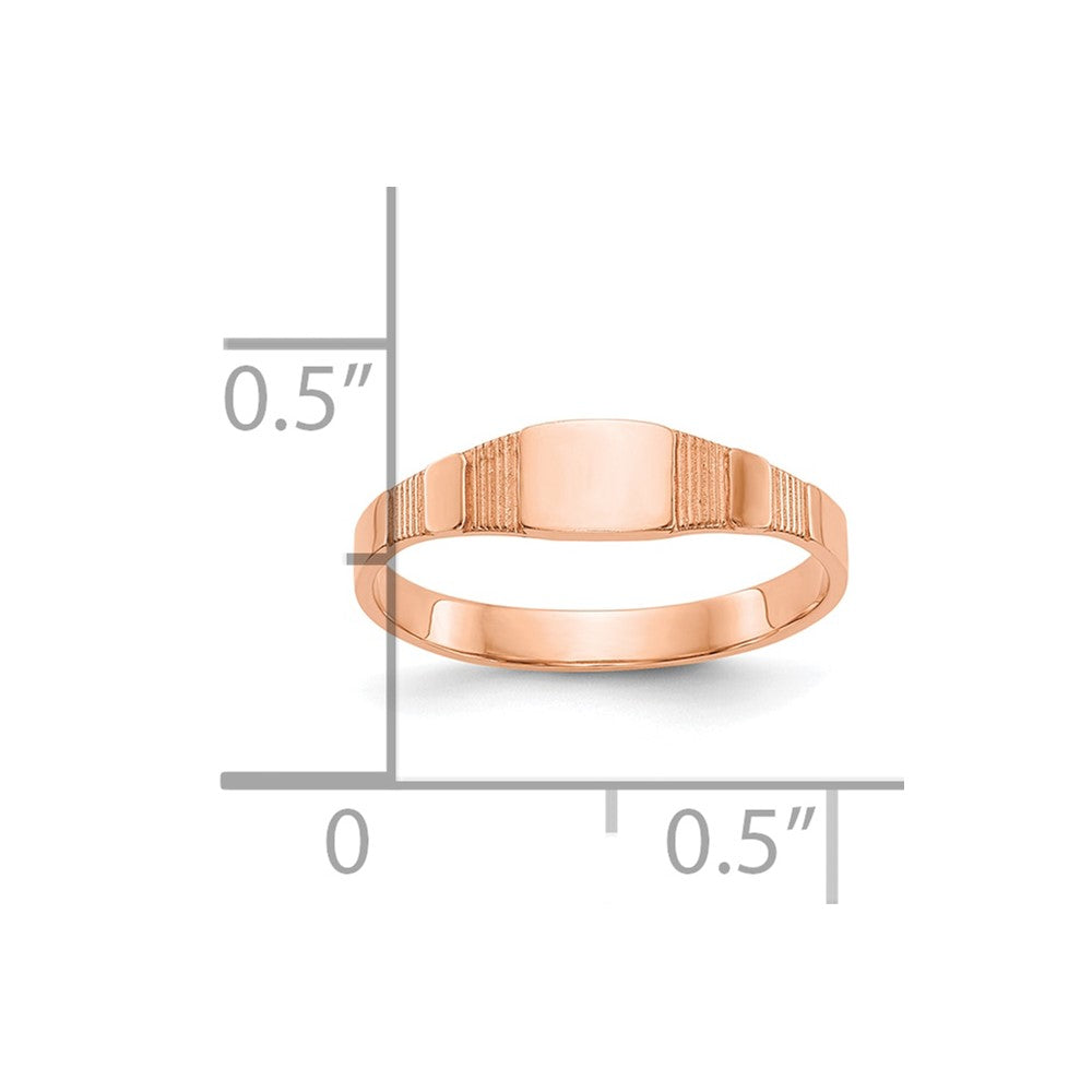 10K Roségold 10K Poliert Quadratisch Baby Siegel Ring