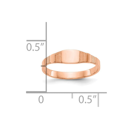 10K Roségold 10K Poliert Quadratisch Baby Siegel Ring