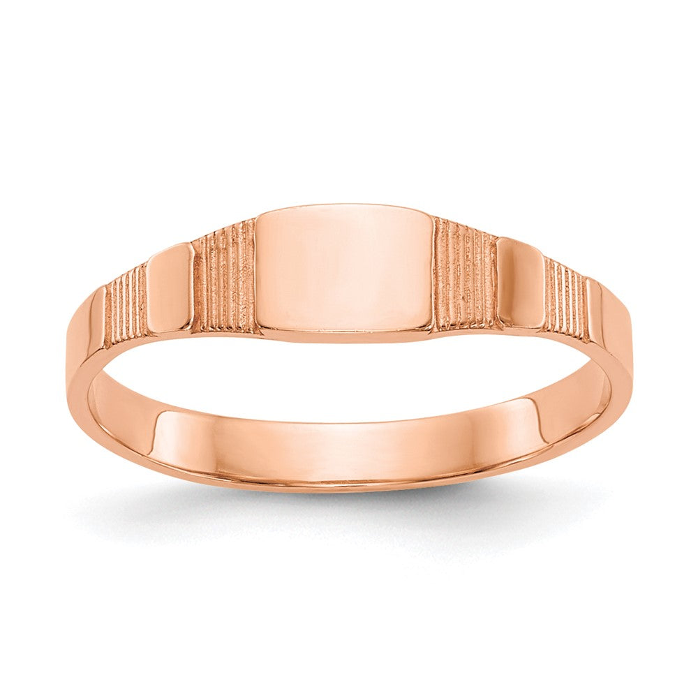 10K Roségold 10K Poliert Quadratisch Baby Siegel Ring