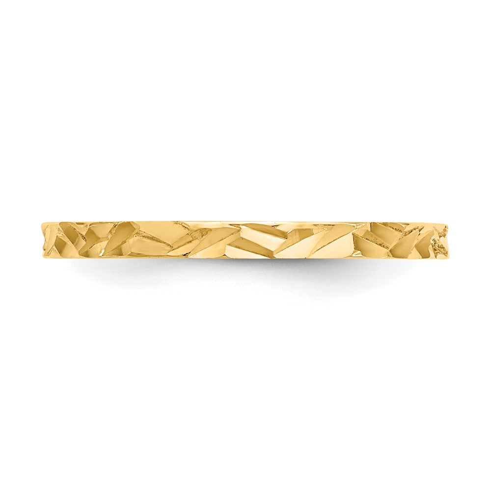 10K Gelbgold 10K Diamantiert Zig-zag Design Ring Childs Ring