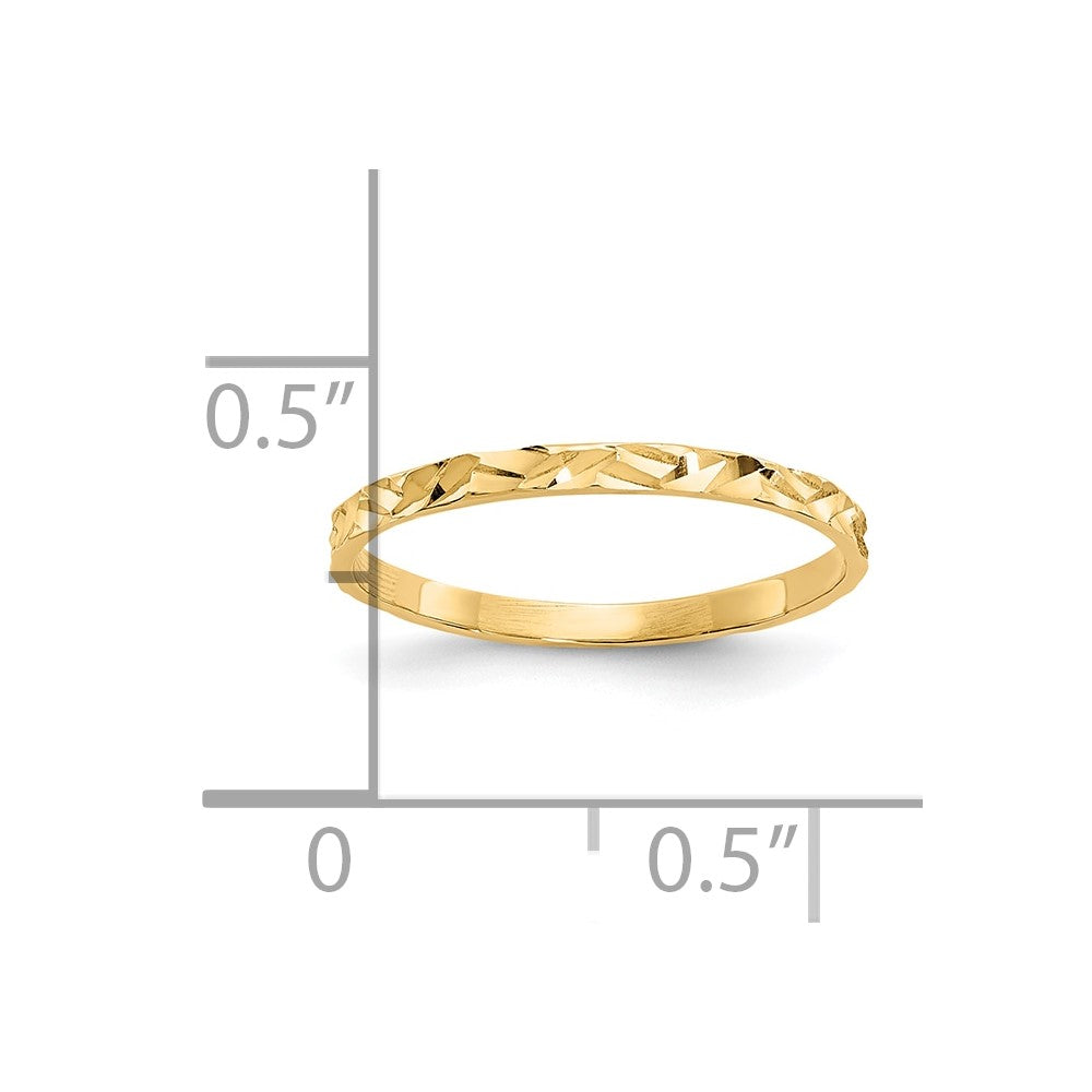 10K Gelbgold 10K Diamantiert Zig-zag Design Ring Childs Ring