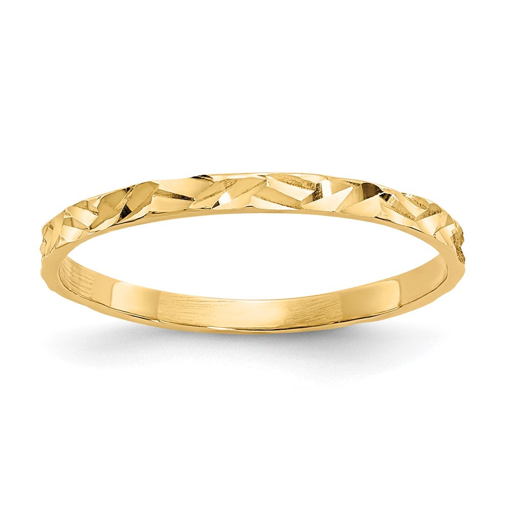 10K Gelbgold 10K Diamantiert Zig-zag Design Ring Childs Ring