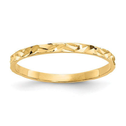 10K Gelbgold 10K Diamantiert Zig-zag Design Ring Childs Ring