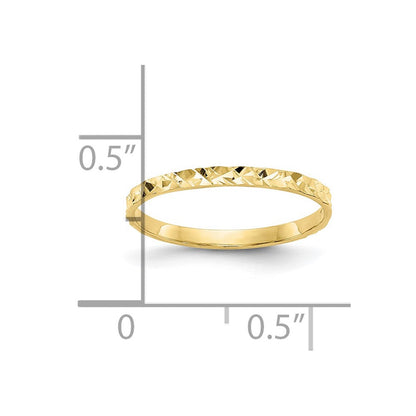 10K Gelbgold 10K Diamantiert Design Ring Childs Ring