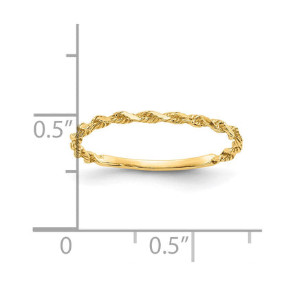 10K Gelbgold 10K Diamantiert Strukturiert Kordel Ring