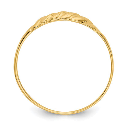 10K Gelbgold 10K Ridged Kuppel Ring