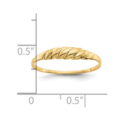 10K Gelbgold 10K Ridged Kuppel Ring