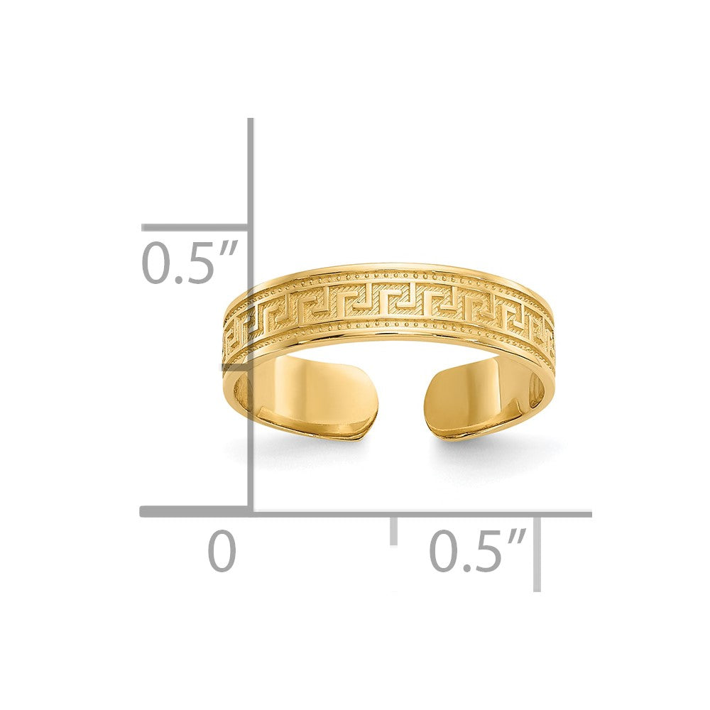 10K Gelbgold 10K Greek Key Zehenring