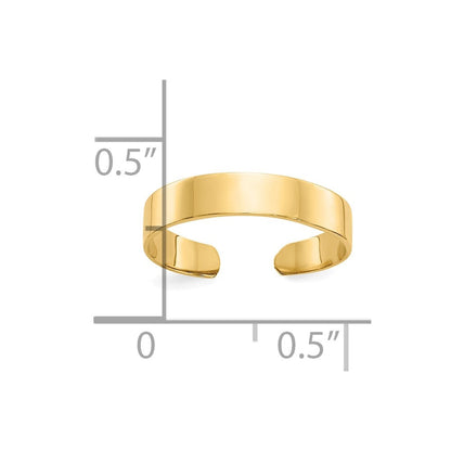 10K Gelbgold 10K Verstellbar Poliert Ring Zehenring