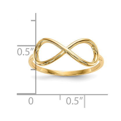 10K Gelbgold 10K Poliert Unendlichkeit Ring