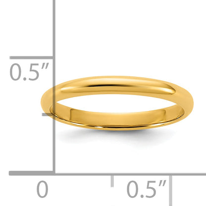 10K Gelbgold 2mm Halb-round Ring Größe 3 Baby / Kinder Ring