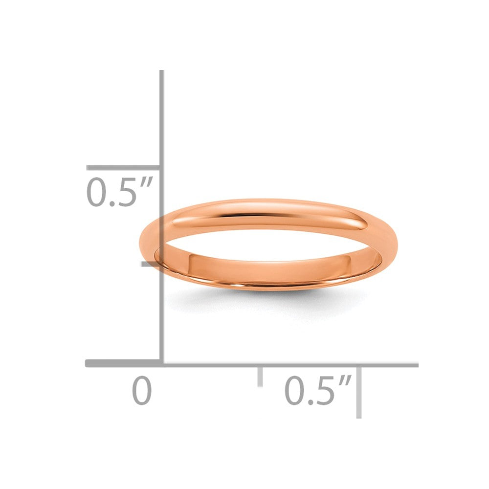 10K Roségold 2mm Halb-round Ring Größe 3 Baby / Kinder Ring