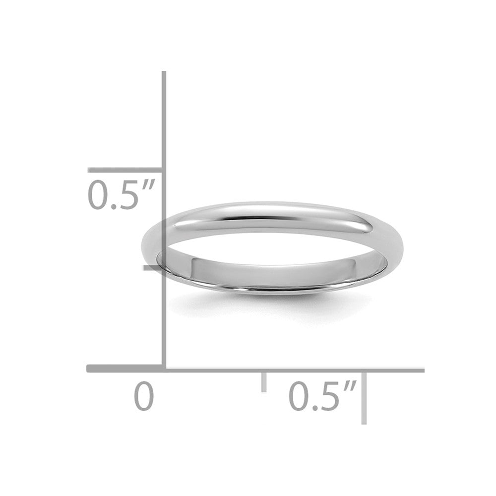 10K Weißgold 2mm Halb-round Ring Größe 3 Baby / Kinder Ring