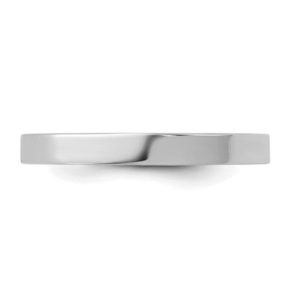 10K Weißgold 10K Hoch Poliert 2mm Flach Ring Größe 3 Baby / Kinder Ring