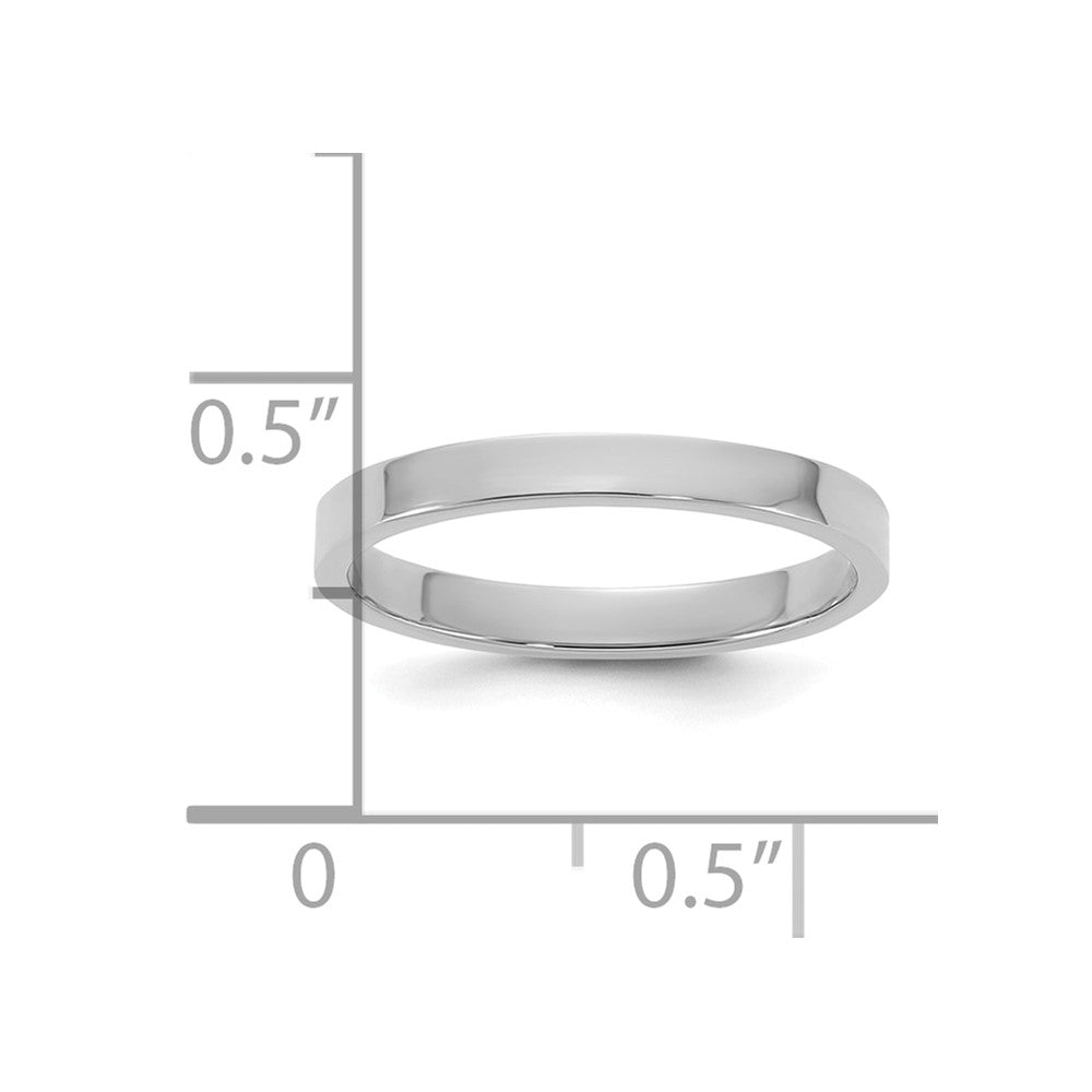 10K Weißgold 10K Hoch Poliert 2mm Flach Ring Größe 3 Baby / Kinder Ring