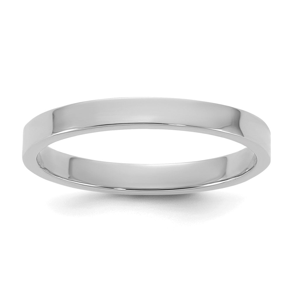 10K Weißgold 10K Hoch Poliert 2mm Flach Ring Größe 3 Baby / Kinder Ring