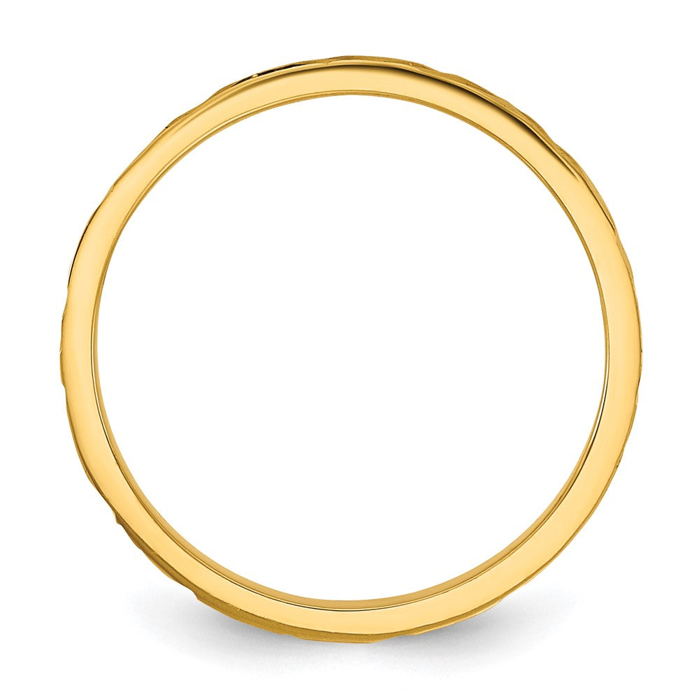 10K Gelbgold 10K Diamantiert Zig-zag Design 2mm Flach Ring Größe 3 Baby / Kinder Ring
