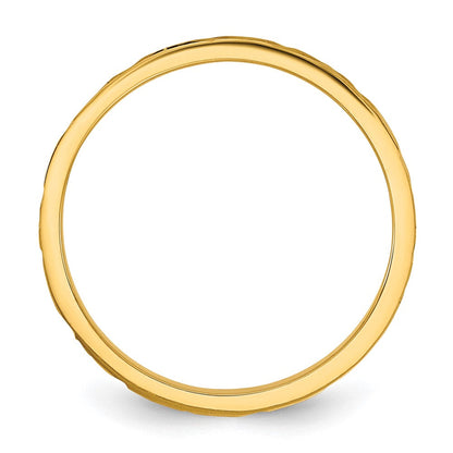 10K Gelbgold 10K Diamantiert Zig-zag Design 2mm Flach Ring Größe 3 Baby / Kinder Ring