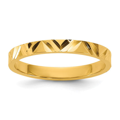 10K Gelbgold 10K Diamantiert Zig-zag Design 2mm Flach Ring Größe 3 Baby / Kinder Ring