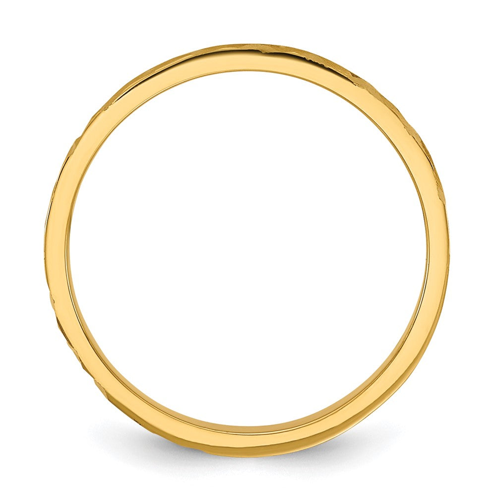 10K Gelbgold 10K Diamantiert Design 2mm Flach Ring Größe 3 Baby / Kinder Ring