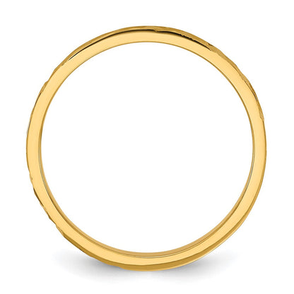 10K Gelbgold 10K Diamantiert Design 2mm Flach Ring Größe 3 Baby / Kinder Ring