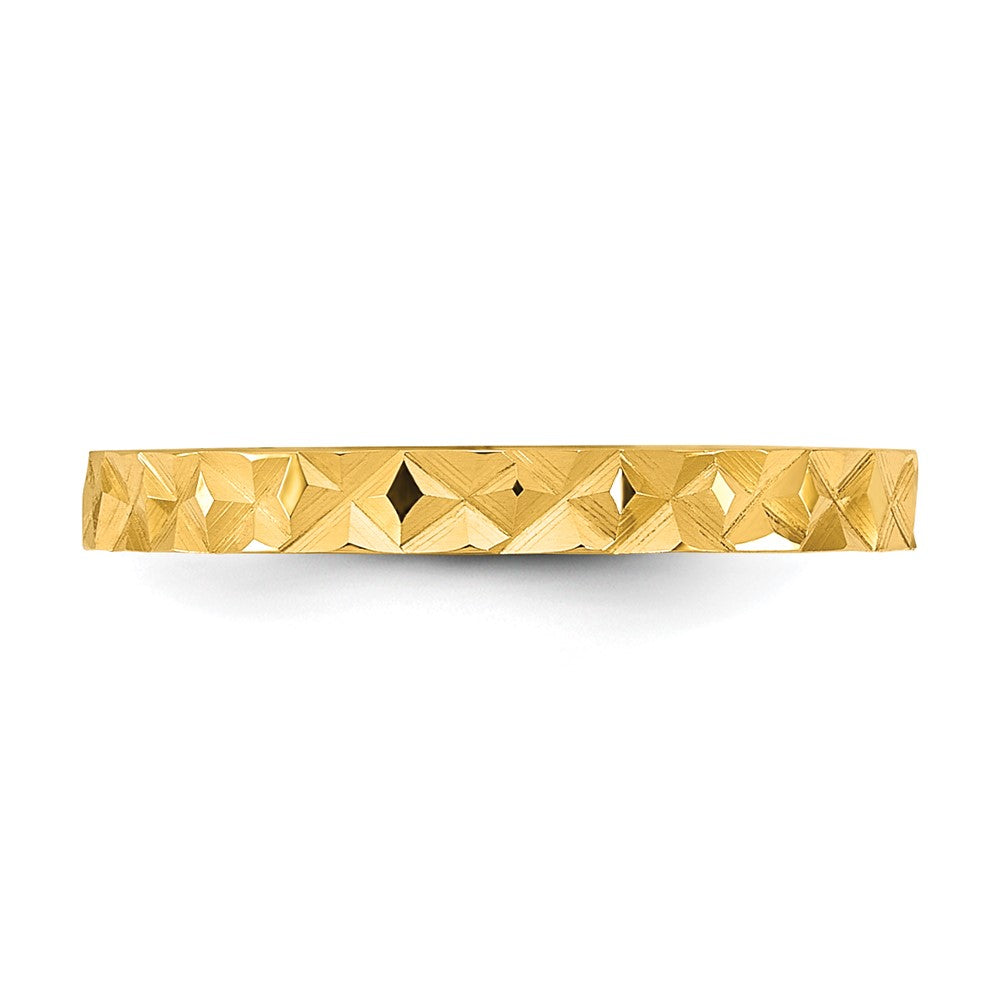 10K Gelbgold 10K Diamantiert Design 2mm Flach Ring Größe 3 Baby / Kinder Ring
