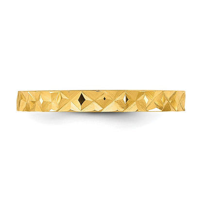 10K Gelbgold 10K Diamantiert Design 2mm Flach Ring Größe 3 Baby / Kinder Ring